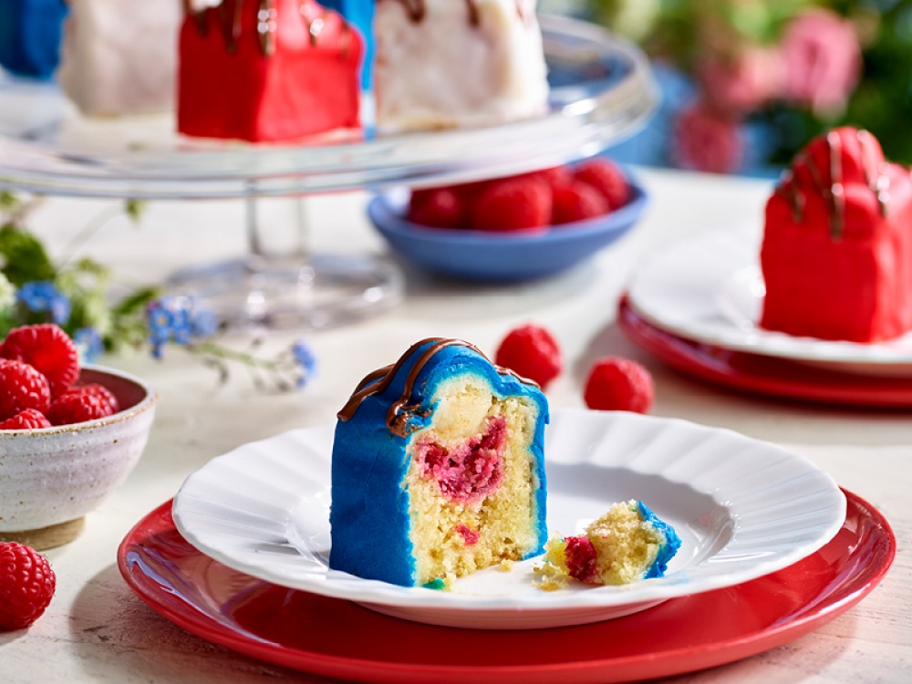 Raspberry Fondant Fancies Living North